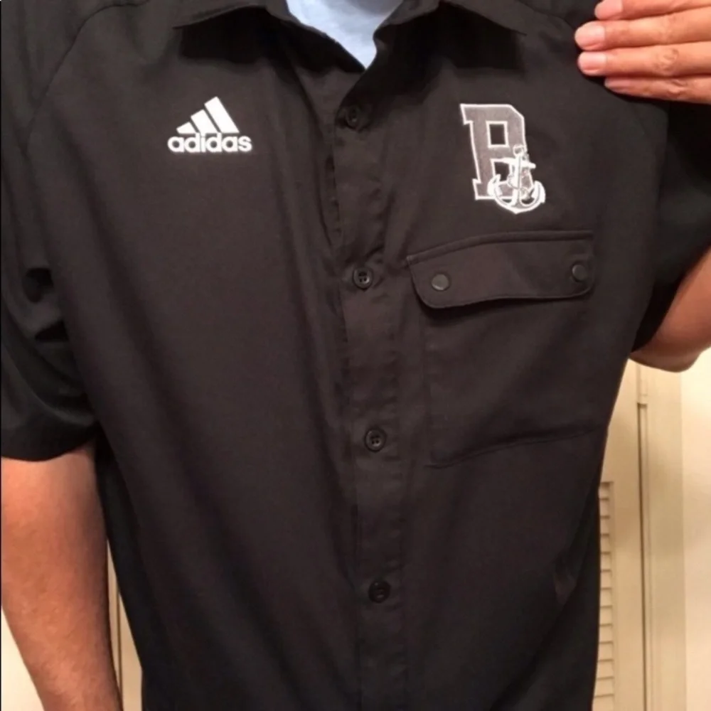 ADIDAS SNAP FRONT BLACK POLY SPORT SHIRT